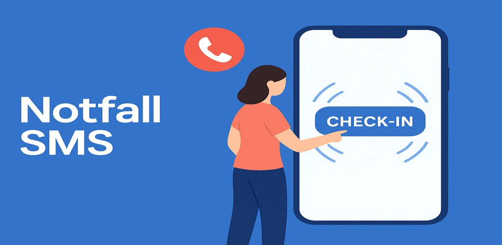 NotfallSMS – Illustration einer Check-In App für Senioren